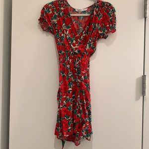 Zara rose-printed wrap dress